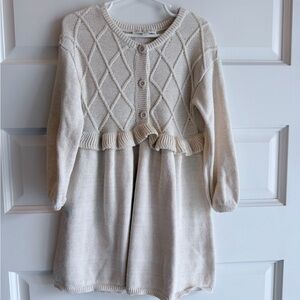 Chelsea & Violet Girls Size 4t Beige Long Sleeve Sweater Cream Dress